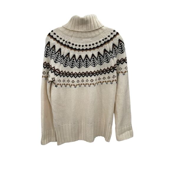Barbour Mersea Fair Isle Sweater Turtleneck Wool Blend Women’s Size 4 - Picture 4 of 8